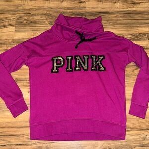 PINK Victoria's Secret Women's Cowl Neck Sweatshirt with Bling